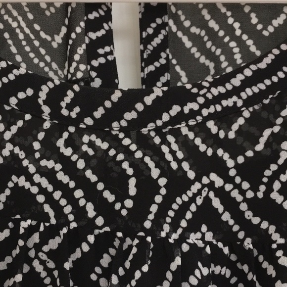 LOFT Sheer Overlay Patterned Tie Dress - Picture 9 of 9